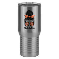 Thumbnail for Personalized Messy Bun Tall Travel Tumbler (20 oz) - Basketball Mom - Left View