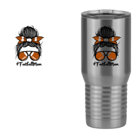 Thumbnail for Personalized Messy Bun Tall Travel Tumbler (20 oz) - Football Mom - Design View