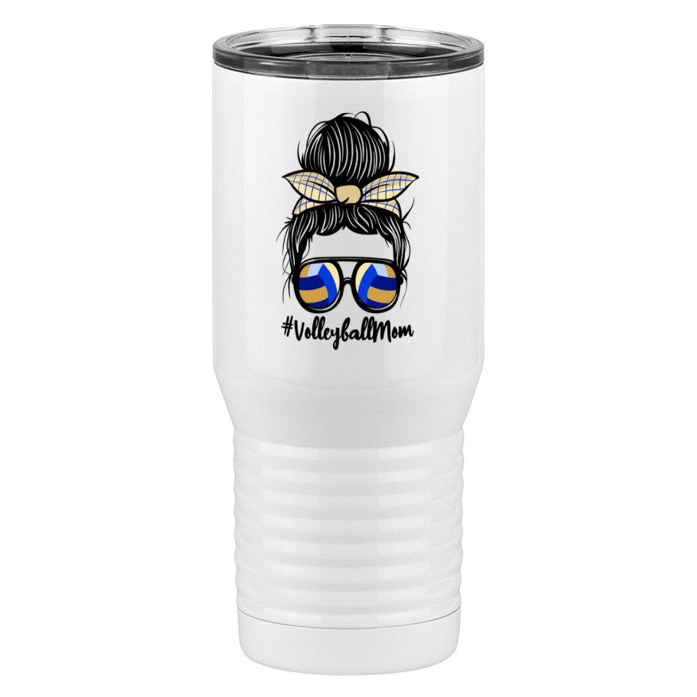 Personalized Messy Bun Tall Travel Tumbler (20 oz) - Volleyball Mom - Left View
