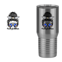 Thumbnail for Personalized Messy Bun Tall Travel Tumbler (20 oz) - Volleyball Mom - Design View