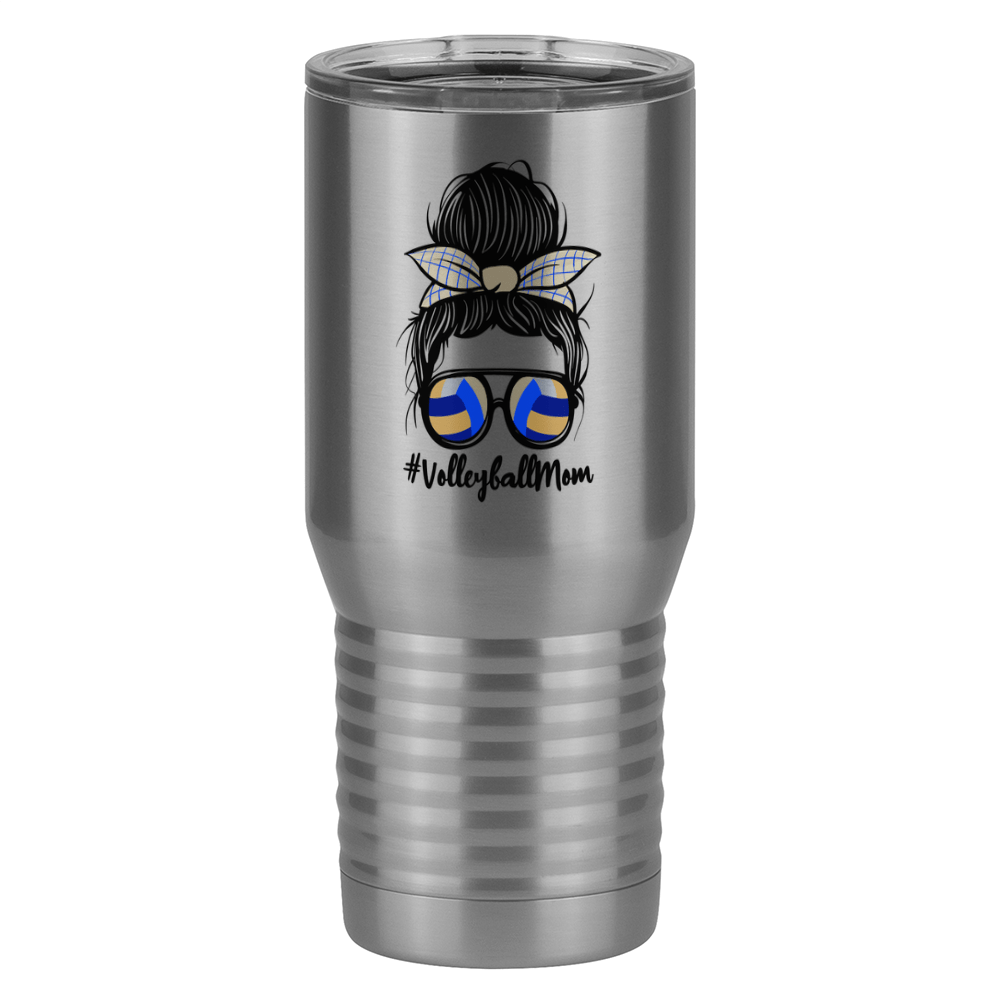 Personalized Messy Bun Tall Travel Tumbler (20 oz) - Volleyball Mom - Left View