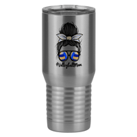 Thumbnail for Personalized Messy Bun Tall Travel Tumbler (20 oz) - Volleyball Mom - Right View