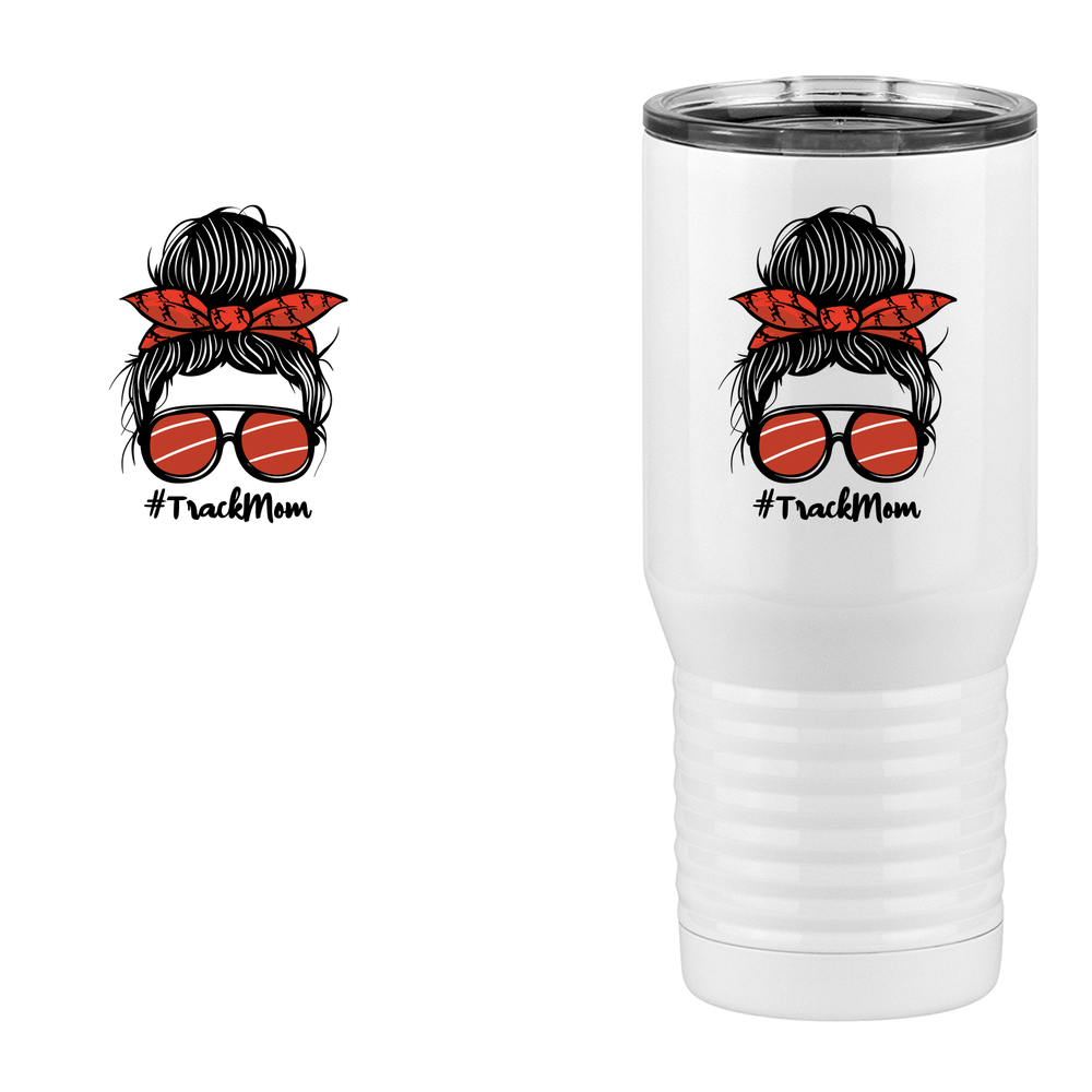 Personalized Messy Bun Tall Travel Tumbler (20 oz) - Track Mom - Design View