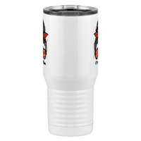 Thumbnail for Personalized Messy Bun Tall Travel Tumbler (20 oz) - Track Mom - Front View