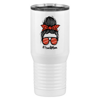 Thumbnail for Personalized Messy Bun Tall Travel Tumbler (20 oz) - Track Mom - Left View