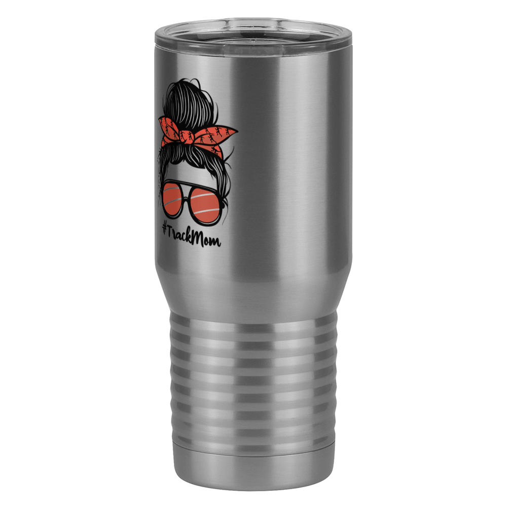 Personalized Messy Bun Tall Travel Tumbler (20 oz) - Track Mom - Front Left View