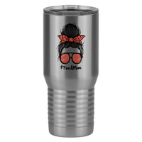 Thumbnail for Personalized Messy Bun Tall Travel Tumbler (20 oz) - Track Mom - Left View