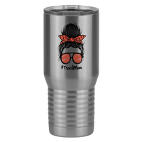 Thumbnail for Personalized Messy Bun Tall Travel Tumbler (20 oz) - Track Mom - Right View