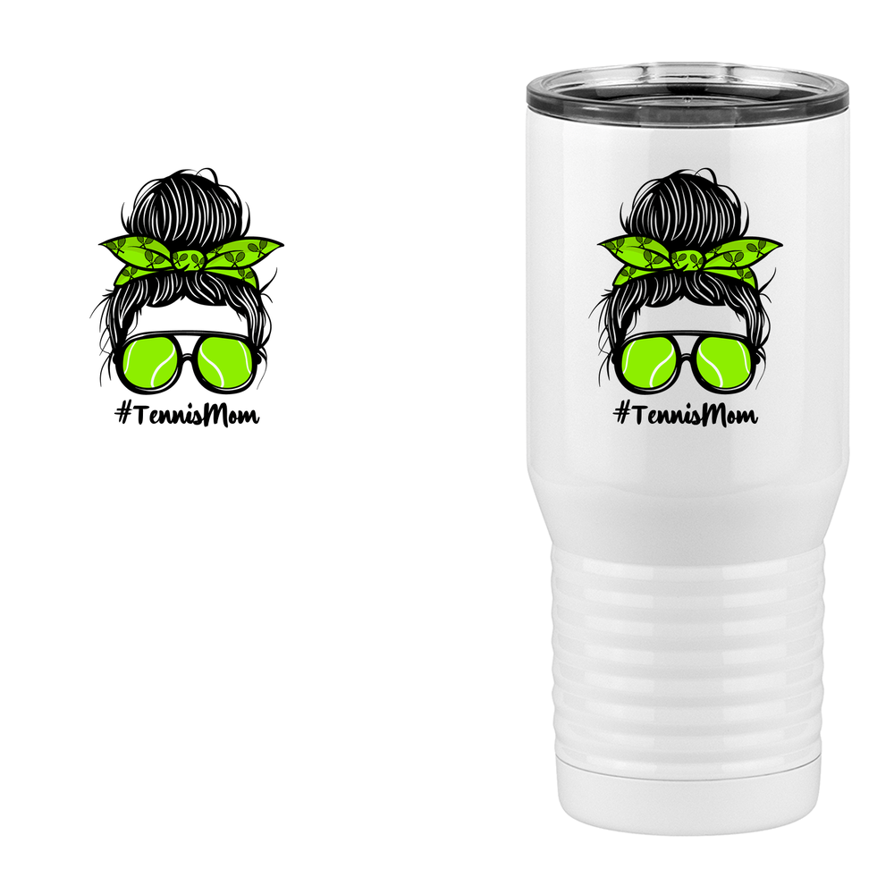 Personalized Messy Bun Tall Travel Tumbler (20 oz) - Tennis Mom - Design View