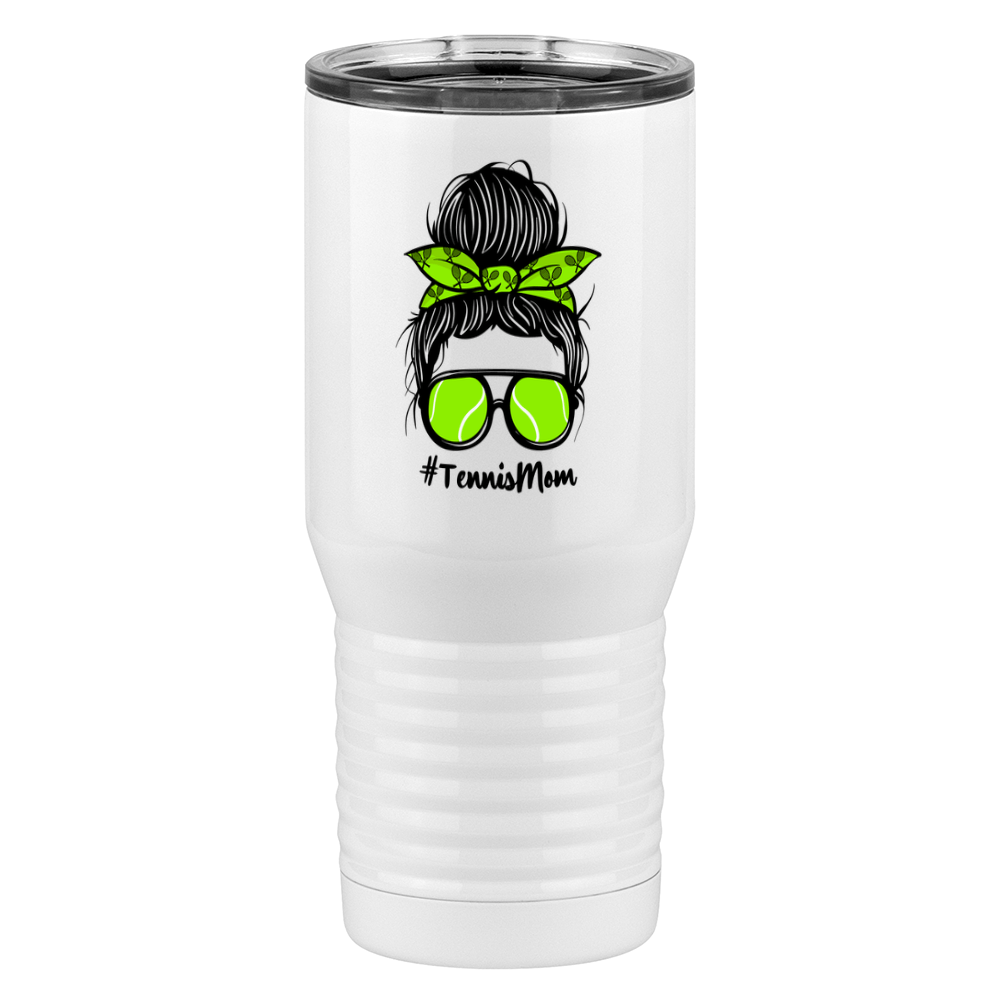 Personalized Messy Bun Tall Travel Tumbler (20 oz) - Tennis Mom - Left View