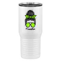 Thumbnail for Personalized Messy Bun Tall Travel Tumbler (20 oz) - Tennis Mom - Left View