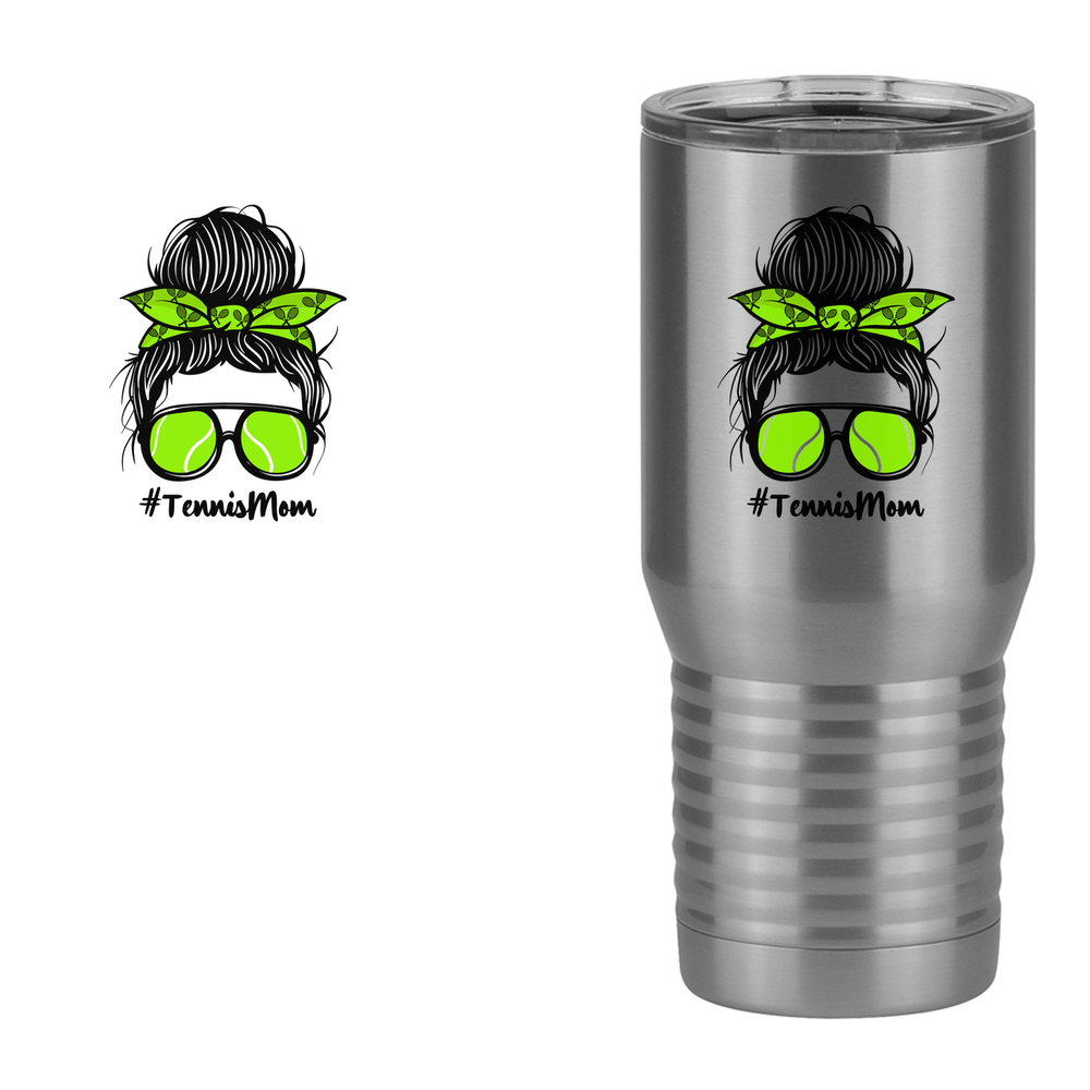 Personalized Messy Bun Tall Travel Tumbler (20 oz) - Tennis Mom - Design View
