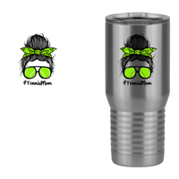 Thumbnail for Personalized Messy Bun Tall Travel Tumbler (20 oz) - Tennis Mom - Design View