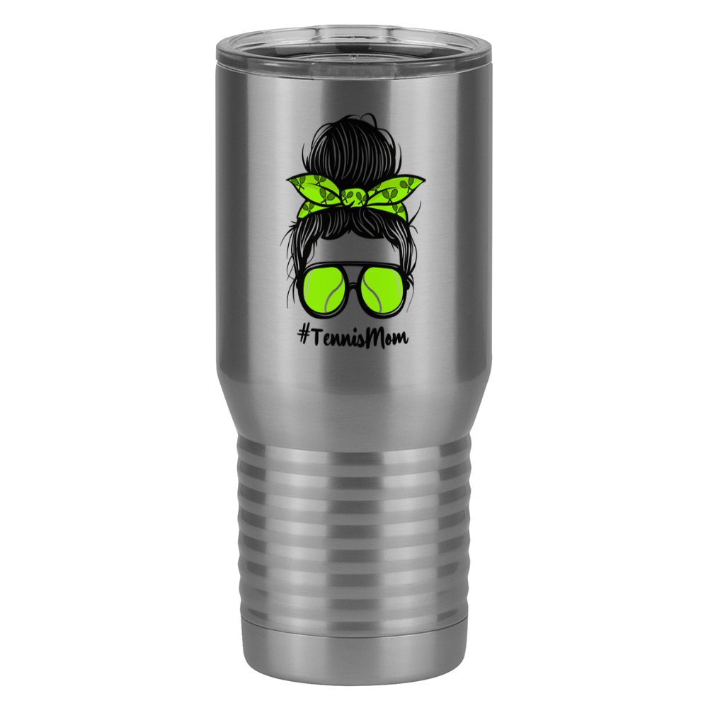 Personalized Messy Bun Tall Travel Tumbler (20 oz) - Tennis Mom - Left View