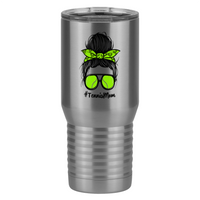 Thumbnail for Personalized Messy Bun Tall Travel Tumbler (20 oz) - Tennis Mom - Left View