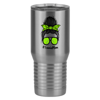 Thumbnail for Personalized Messy Bun Tall Travel Tumbler (20 oz) - Tennis Mom - Right View