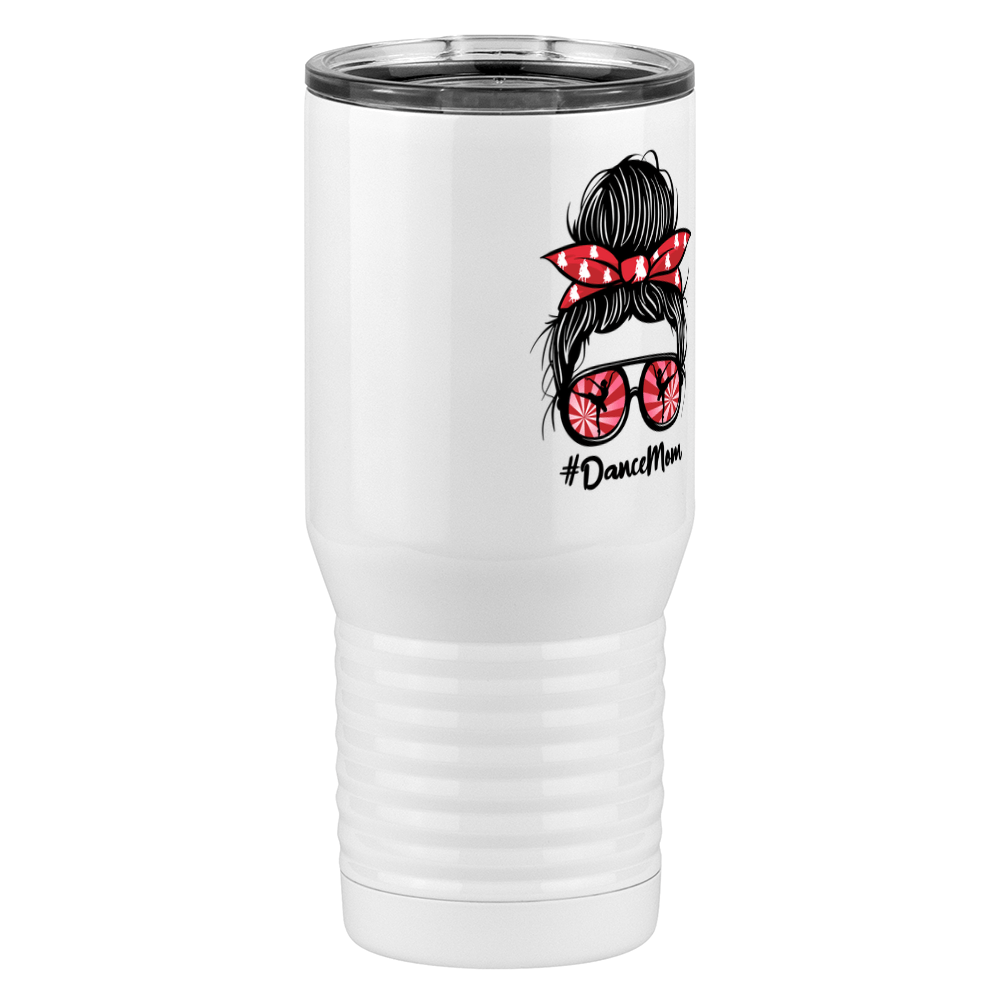 Personalized Messy Bun Tall Travel Tumbler (20 oz) - Dance Mom - Front Right View