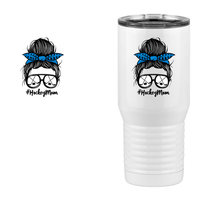 Thumbnail for Personalized Messy Bun Tall Travel Tumbler (20 oz) - Hockey Mom - Design View