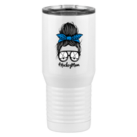 Thumbnail for Personalized Messy Bun Tall Travel Tumbler (20 oz) - Hockey Mom - Right View