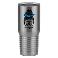 Thumbnail for Personalized Messy Bun Tall Travel Tumbler (20 oz) - Hockey Mom - Left View