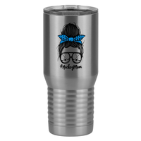 Thumbnail for Personalized Messy Bun Tall Travel Tumbler (20 oz) - Hockey Mom - Right View
