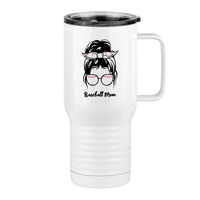 Thumbnail for Personalized Messy Bun Travel Coffee Mug Tumbler with Handle (20 oz) - Baseball Mom - Right View