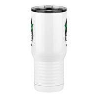 Thumbnail for Personalized Messy Bun Travel Coffee Mug Tumbler with Handle (20 oz) - Soccer Mom - Front View