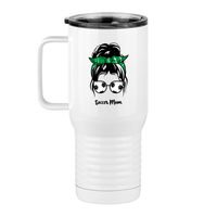Thumbnail for Personalized Messy Bun Travel Coffee Mug Tumbler with Handle (20 oz) - Soccer Mom - Left View