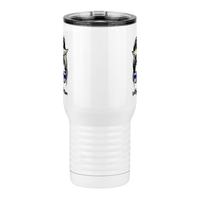 Thumbnail for Personalized Messy Bun Travel Coffee Mug Tumbler with Handle (20 oz) - Volleyball Mom - Front View