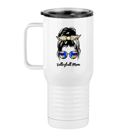 Thumbnail for Personalized Messy Bun Travel Coffee Mug Tumbler with Handle (20 oz) - Volleyball Mom - Left View