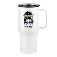 Thumbnail for Personalized Messy Bun Travel Coffee Mug Tumbler with Handle (20 oz) - Volleyball Mom - Right View