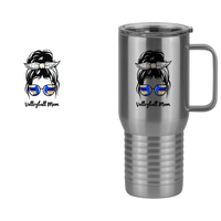 Thumbnail for Personalized Messy Bun Travel Coffee Mug Tumbler with Handle (20 oz) - Volleyball Mom - Design View