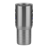 Thumbnail for Personalized Messy Bun Travel Coffee Mug Tumbler with Handle (20 oz) - Volleyball Mom - Front View