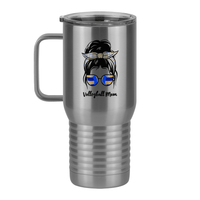 Thumbnail for Personalized Messy Bun Travel Coffee Mug Tumbler with Handle (20 oz) - Volleyball Mom - Left View