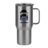 Thumbnail for Personalized Messy Bun Travel Coffee Mug Tumbler with Handle (20 oz) - Volleyball Mom - Right View