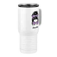 Thumbnail for Personalized Messy Bun Travel Coffee Mug Tumbler with Handle (20 oz) - Chorus Mom - Front Right View
