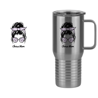 Thumbnail for Personalized Messy Bun Travel Coffee Mug Tumbler with Handle (20 oz) - Chorus Mom - Design View
