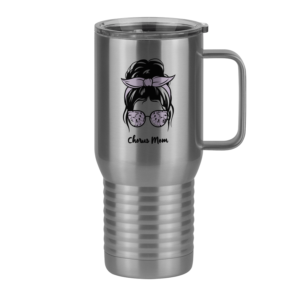 Personalized Messy Bun Travel Coffee Mug Tumbler with Handle (20 oz) - Chorus Mom - Right View