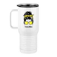 Thumbnail for Personalized Messy Bun Travel Coffee Mug Tumbler with Handle (20 oz) - Tennis Mom - Left View