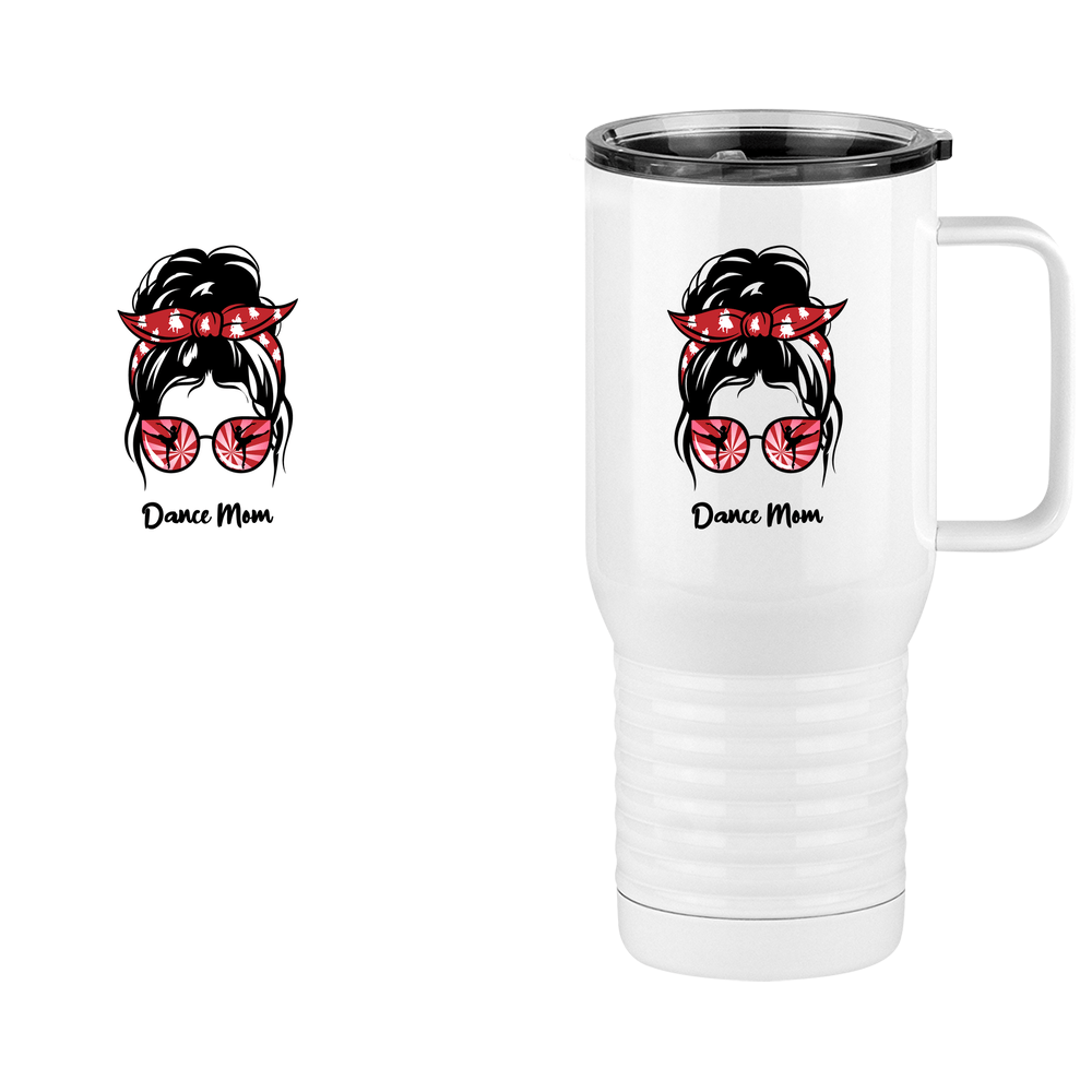 Personalized Messy Bun Travel Coffee Mug Tumbler with Handle (20 oz) - Dance Mom - Design View