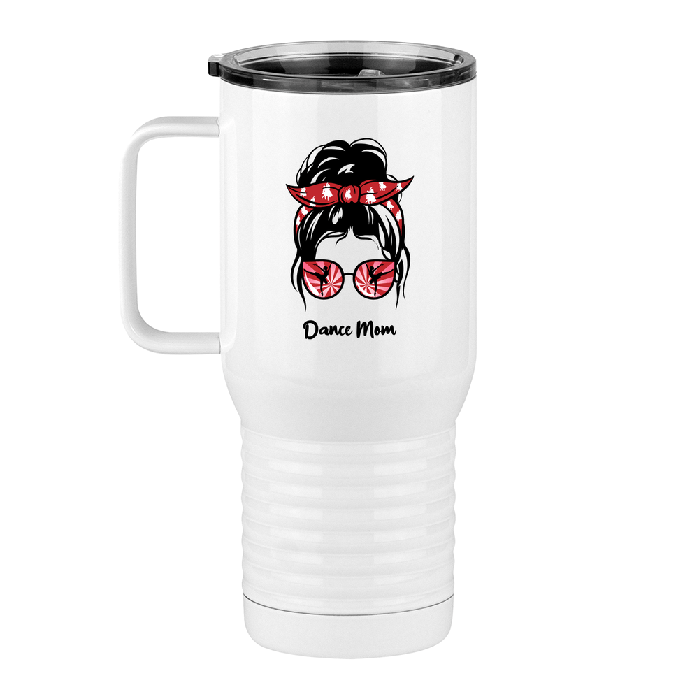 Personalized Messy Bun Travel Coffee Mug Tumbler with Handle (20 oz) - Dance Mom - Left View