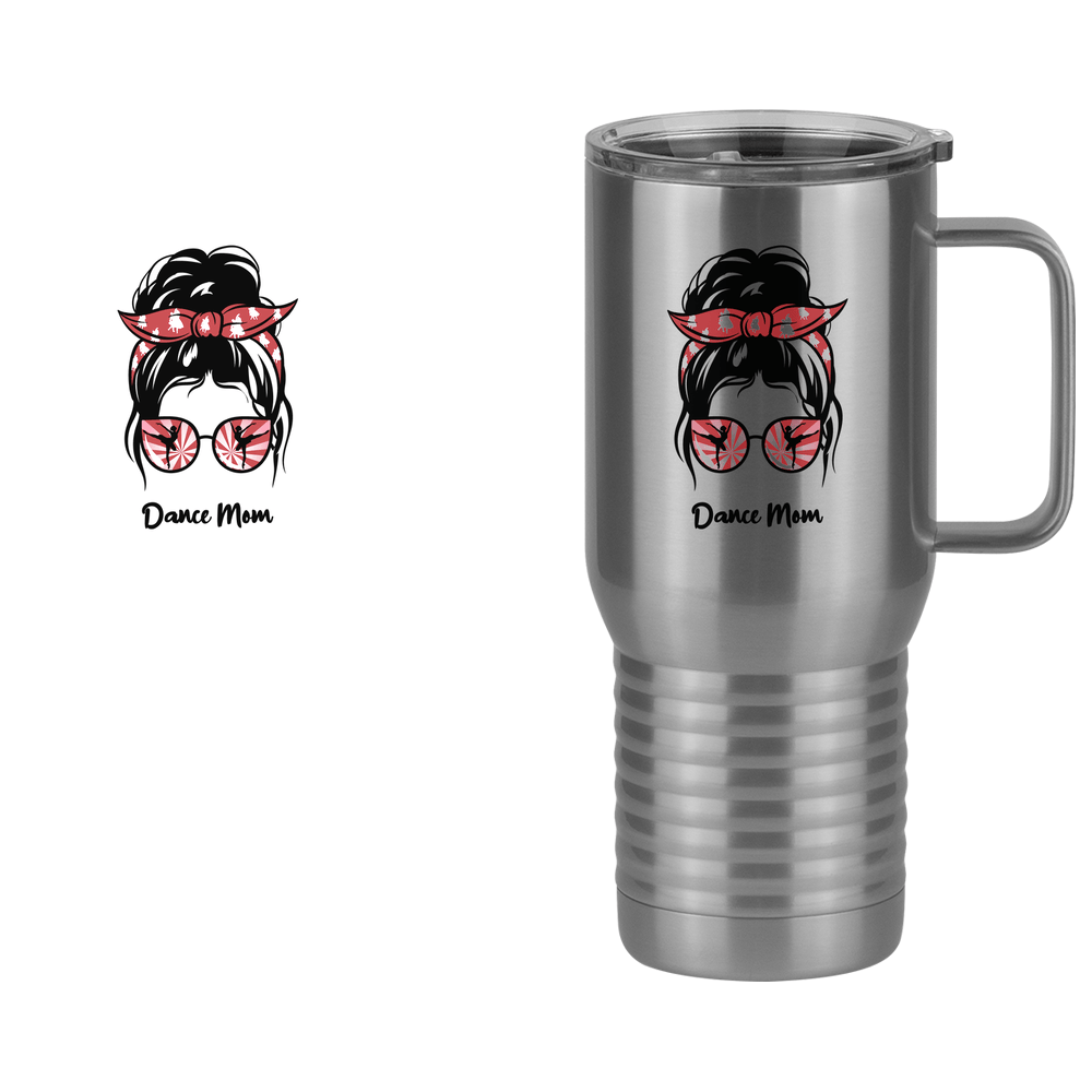 Personalized Messy Bun Travel Coffee Mug Tumbler with Handle (20 oz) - Dance Mom - Design View