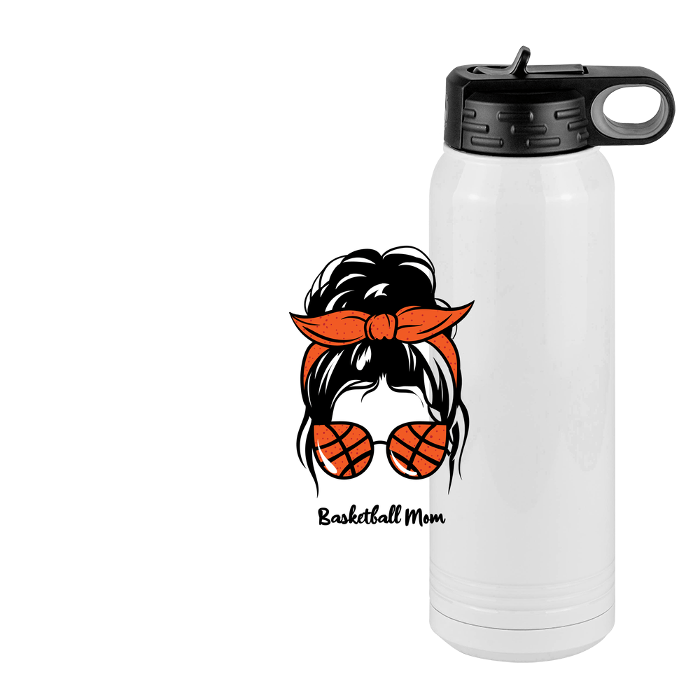 Personalized Messy Bun Water Bottle (30 oz) - Basketball Mom - Design View