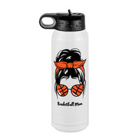 Thumbnail for Personalized Messy Bun Water Bottle (30 oz) - Basketball Mom - Front View