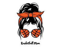 Thumbnail for Personalized Messy Bun Water Bottle (30 oz) - Basketball Mom - Graphic View