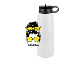 Thumbnail for Personalized Messy Bun Water Bottle (30 oz) - Softball Mom - Design View