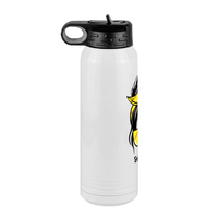 Thumbnail for Personalized Messy Bun Water Bottle (30 oz) - Softball Mom - Left View