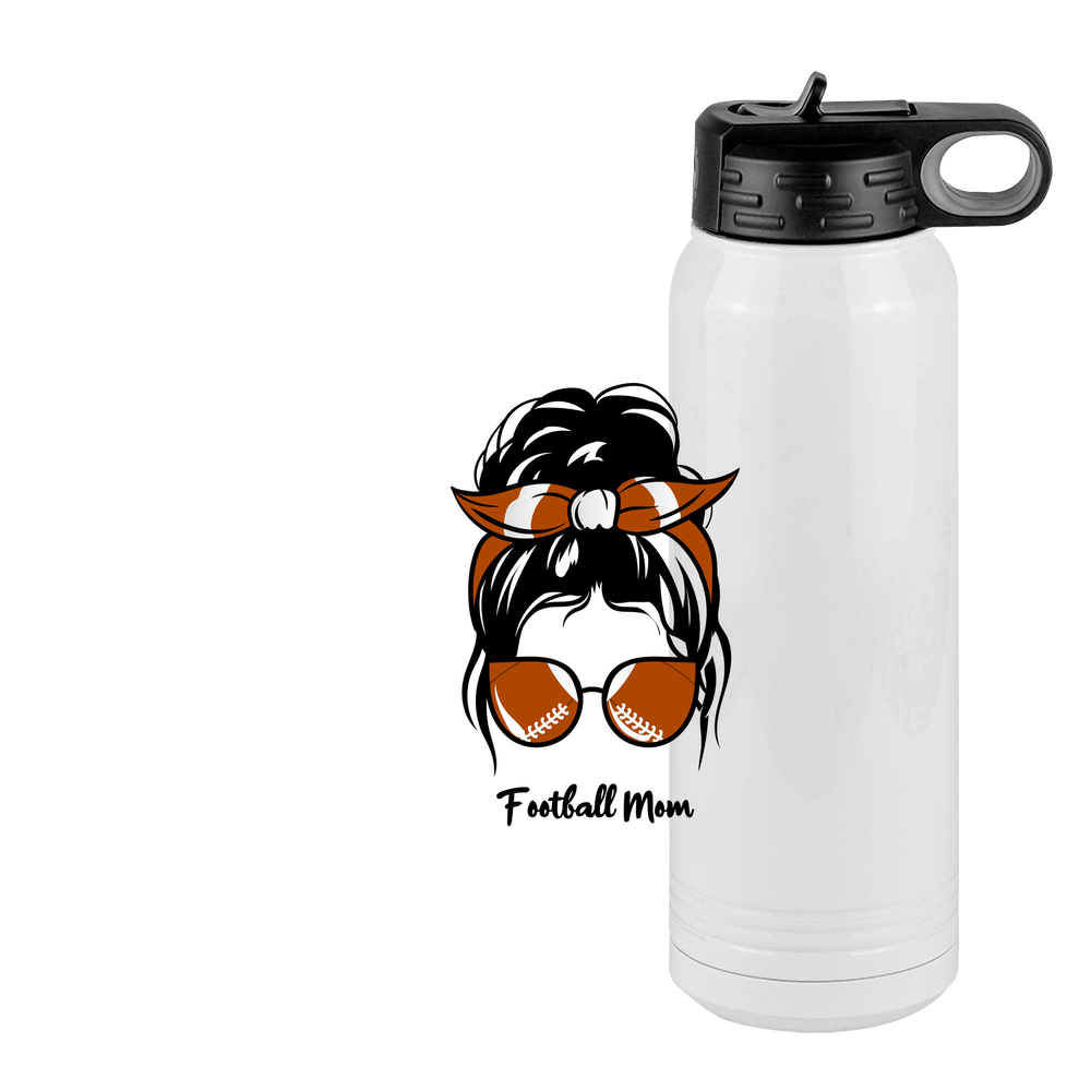 Personalized Messy Bun Water Bottle (30 oz) - Football Mom - Design View