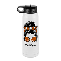 Thumbnail for Personalized Messy Bun Water Bottle (30 oz) - Football Mom - Front View