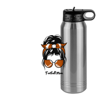 Thumbnail for Personalized Messy Bun Water Bottle (30 oz) - Football Mom - Design View